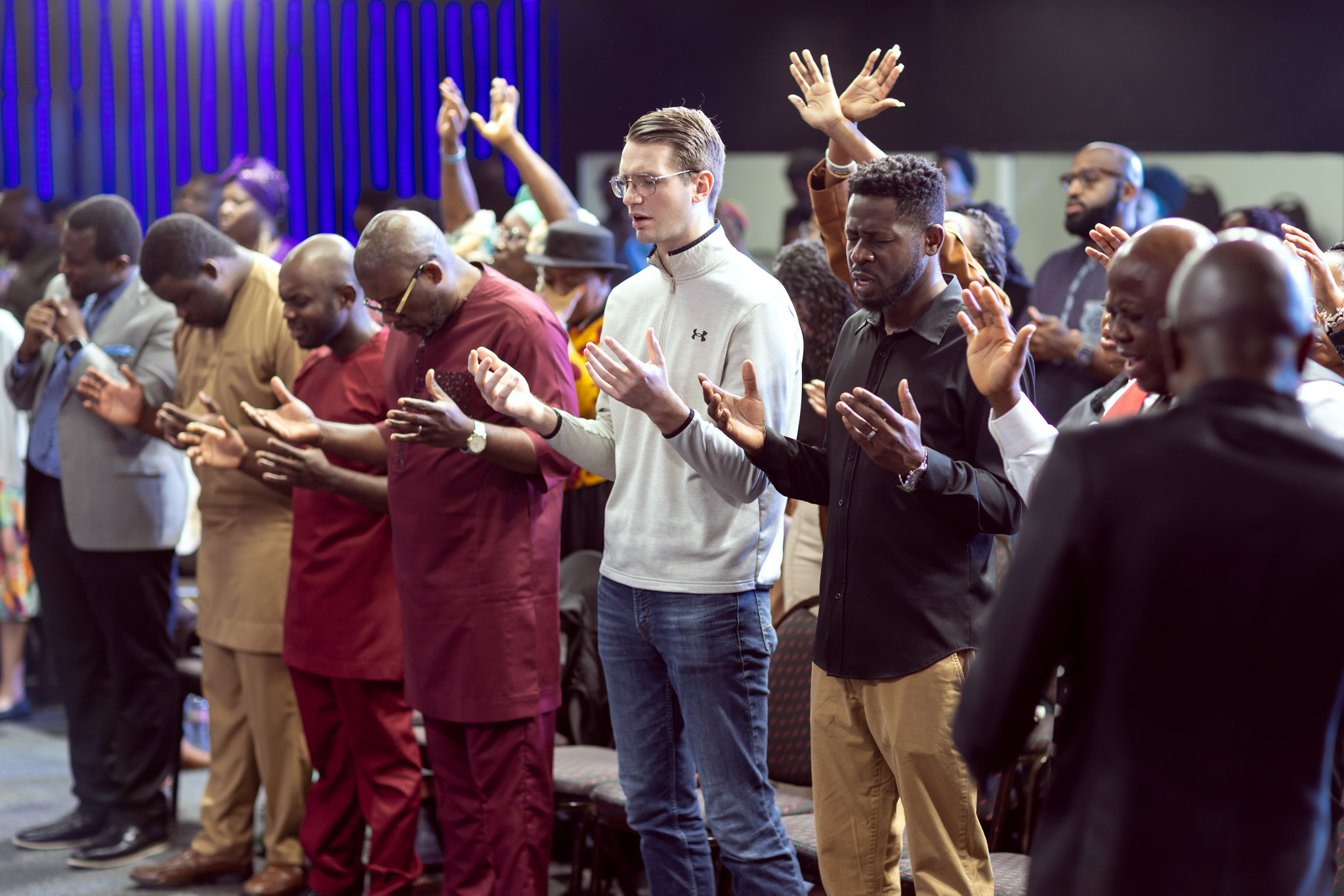 Group Prayer in a Non-Denominational Church in Houston, TX